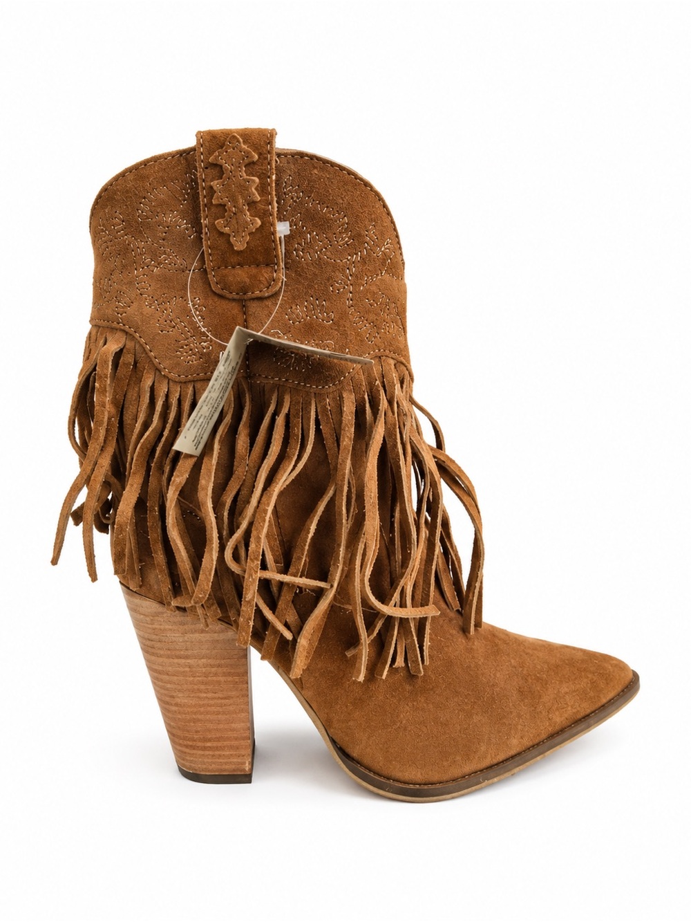 Dingo Crazy Train Fringe Western Boots 8.5 Camel Suede BNWT & Box SOLD OUT - Picture 4 of 14